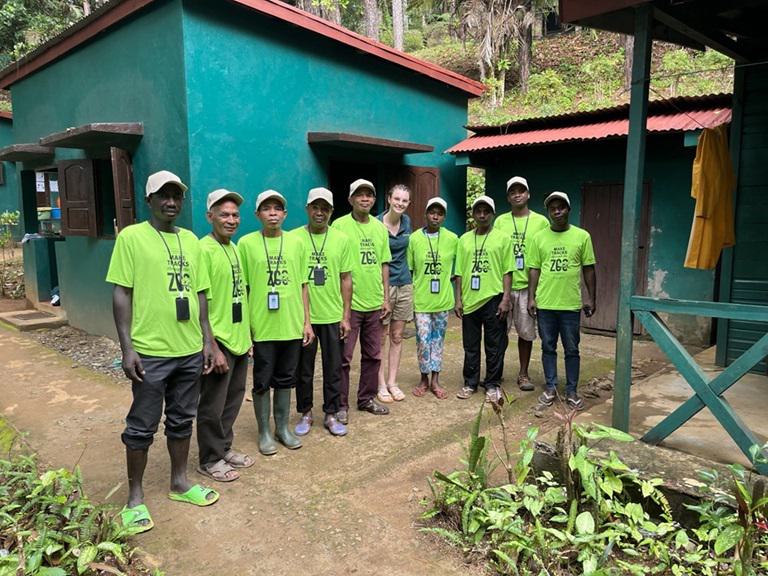Emma Ahern with Parc Ivoloina staff